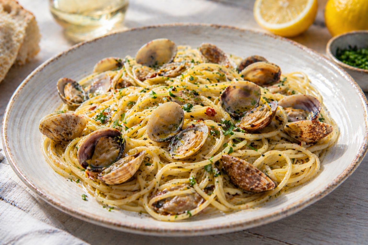 Spaghetti alle Vongole Veraci — espaguetis con almejas