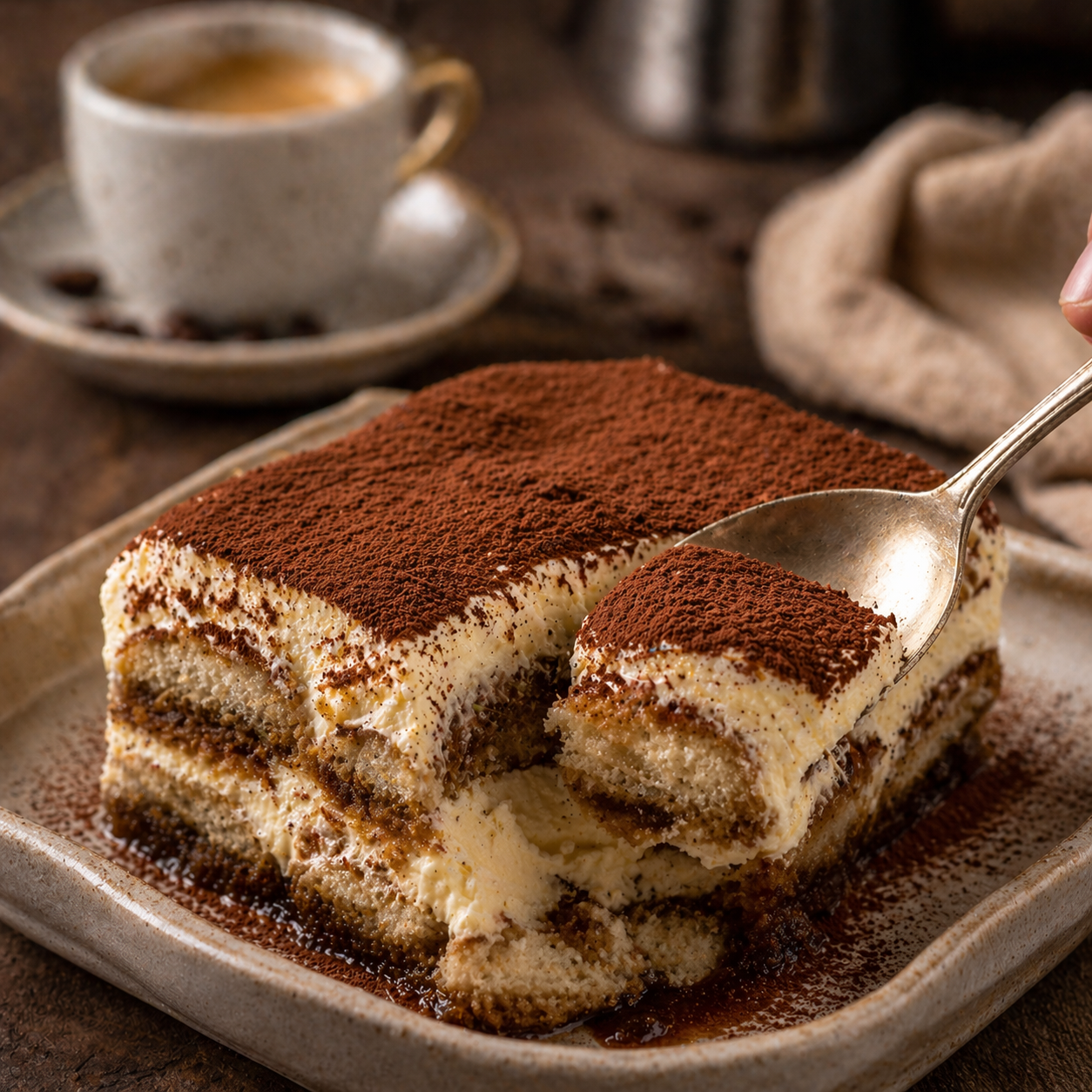 Tiramisú clàssic casolà amb cafè italià i mascarpone